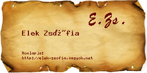 Elek Zsófia névjegykártya