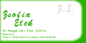 zsofia elek business card